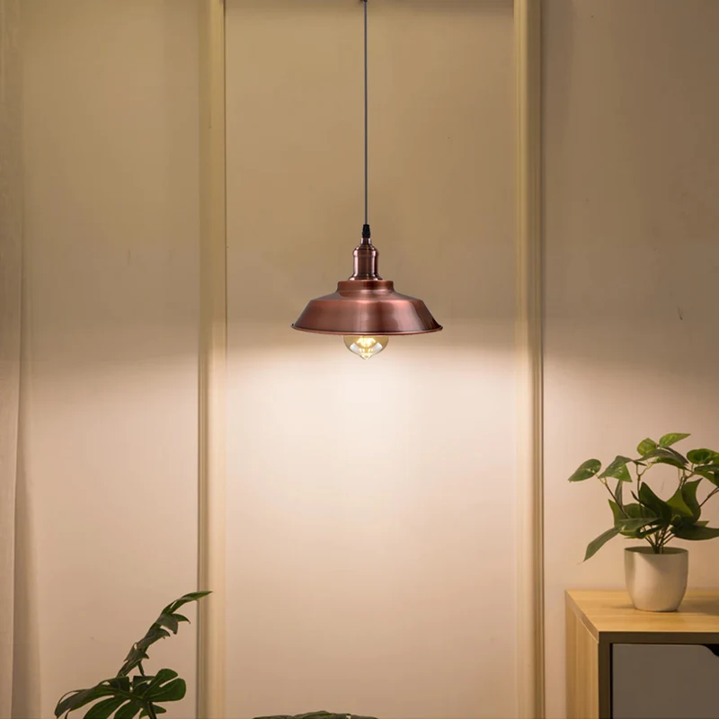 Moderne Pendelleuchte, Vintage Metallschirm Kupfer – E27~2016
