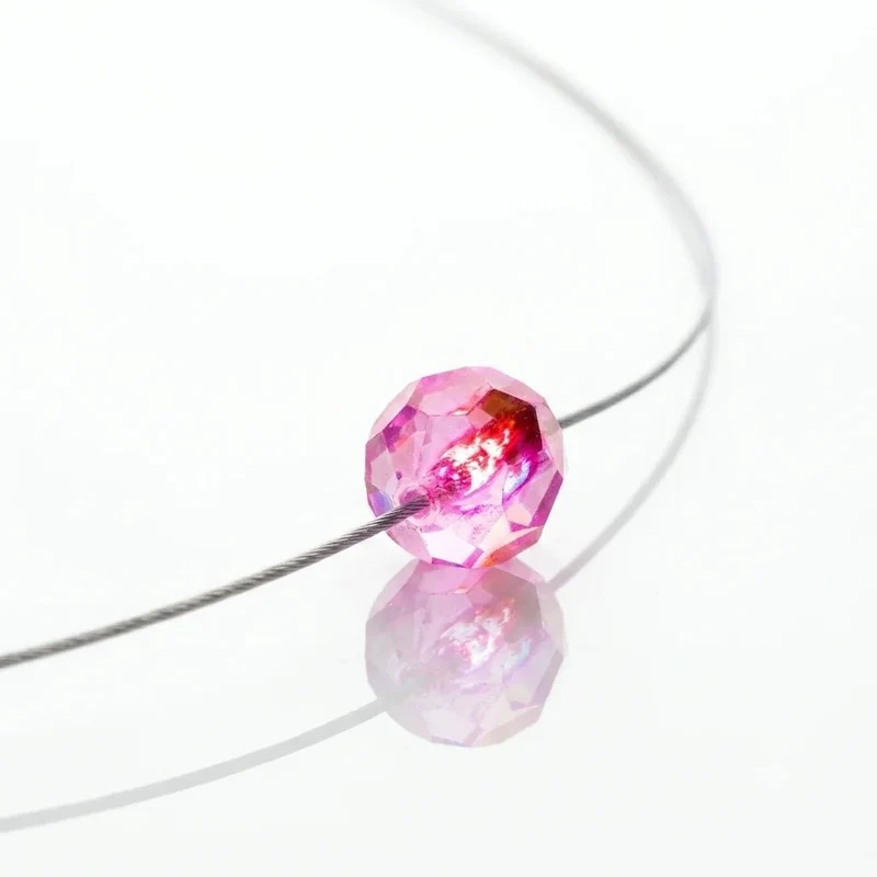 Leuchtende Halskette LED Kristall Ball pink mit Swarovski®- Elements