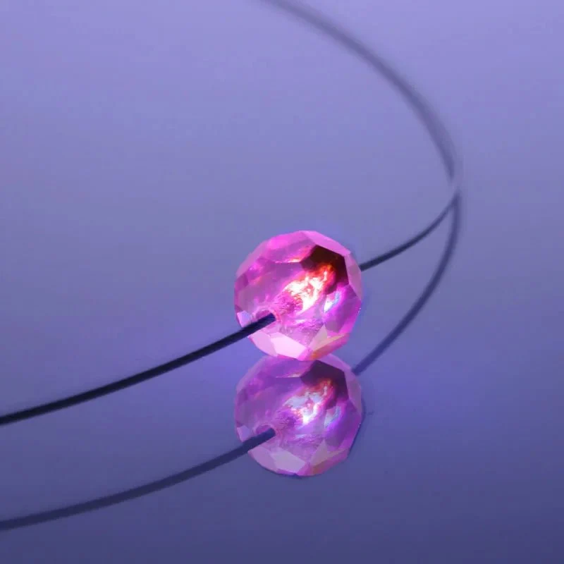 Leuchtende Halskette LED Kristall Ball pink mit Swarovski®- Elements