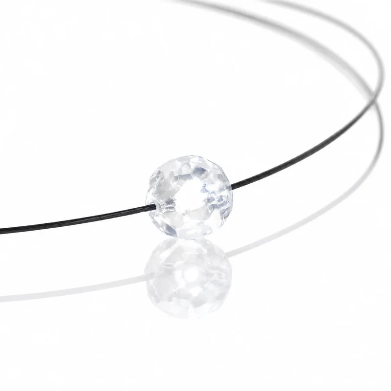 Leuchtende Halskette LED Kristall Ball weiß mit Swarovski®- Elements