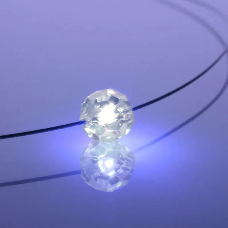 Leuchtende Halskette LED Kristall Ball weiß mit Swarovski®- Elements