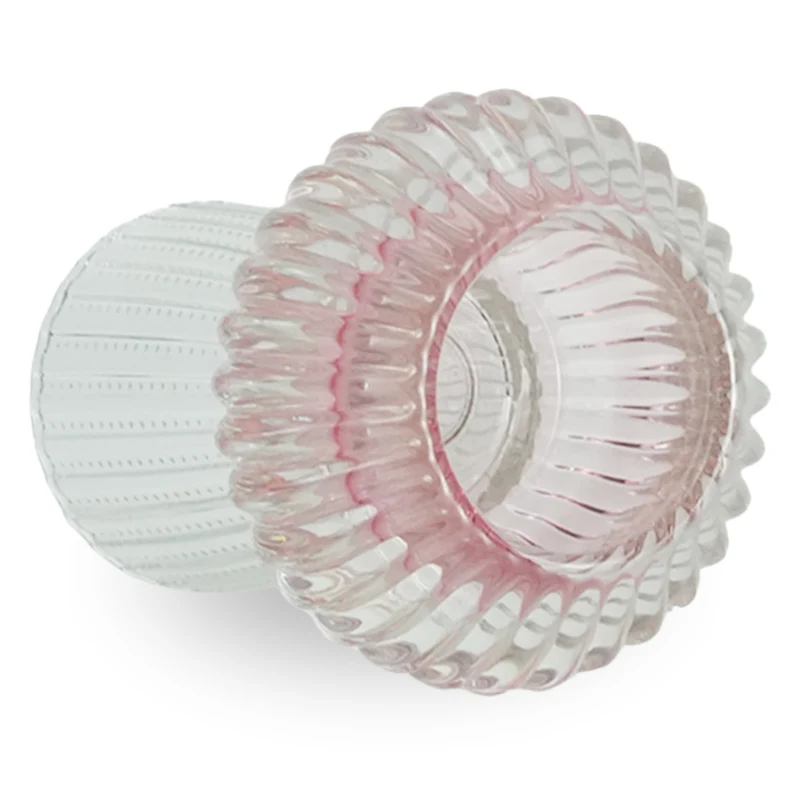 Nori Glas-Teelichthalter rosa/klar 13,5 cm
