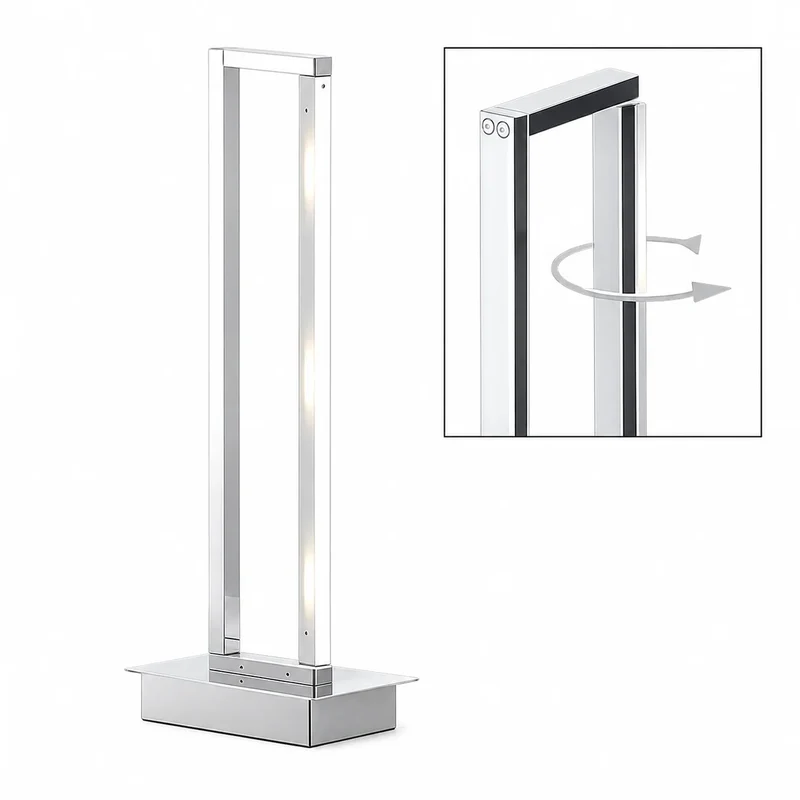 Honsel Anders LED-Tischleuchte – Chrom & Acryl, verstellbar, 1350 lm, Touch-dimmbar