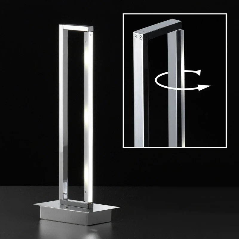 Honsel Anders LED-Tischleuchte – Chrom & Acryl, verstellbar, 1350 lm, Touch-dimmbar