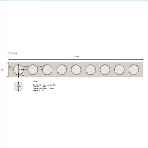 Endless Light Kerzenleiste für 9 Teelichter – Design Teelichthalter aus Glas & Holz – 58 cm