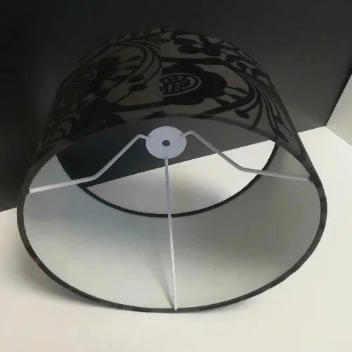 Lampenschirm XXL Baumwolle schwarz Dekor Ø45