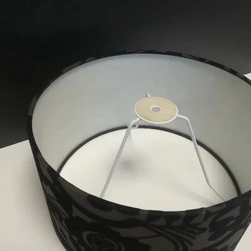 Lampenschirm XXL Baumwolle schwarz Dekor Ø45