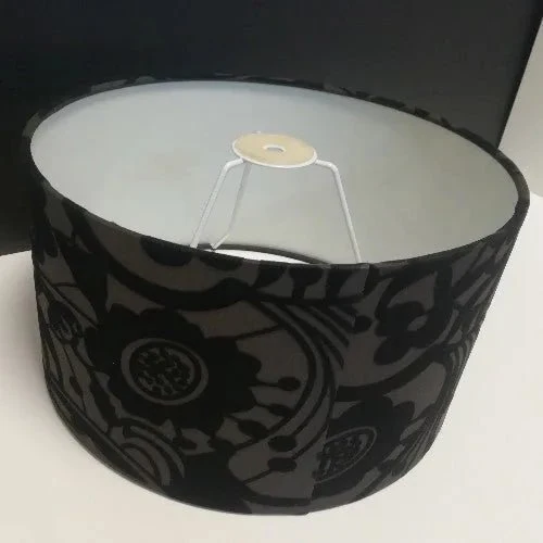 Lampenschirm XXL Baumwolle schwarz Dekor Ø45