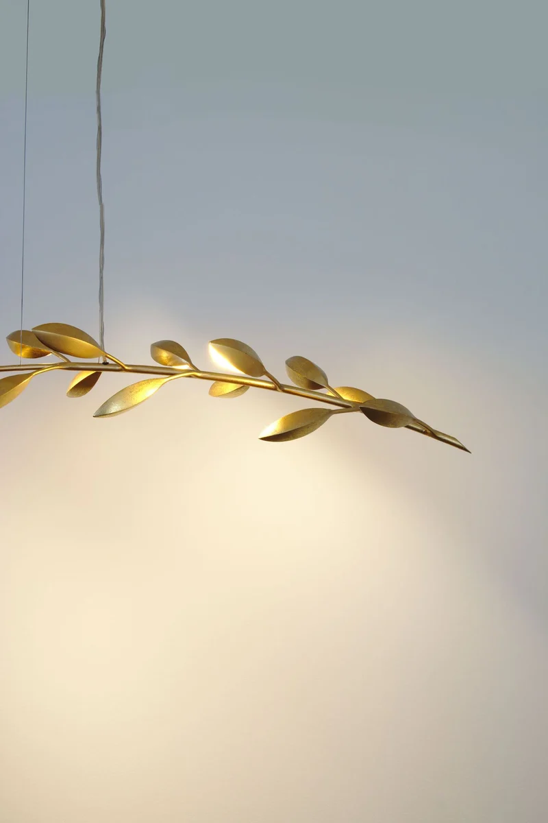 Pendelleuchte Riso 11-flammig 130x30cm Gold