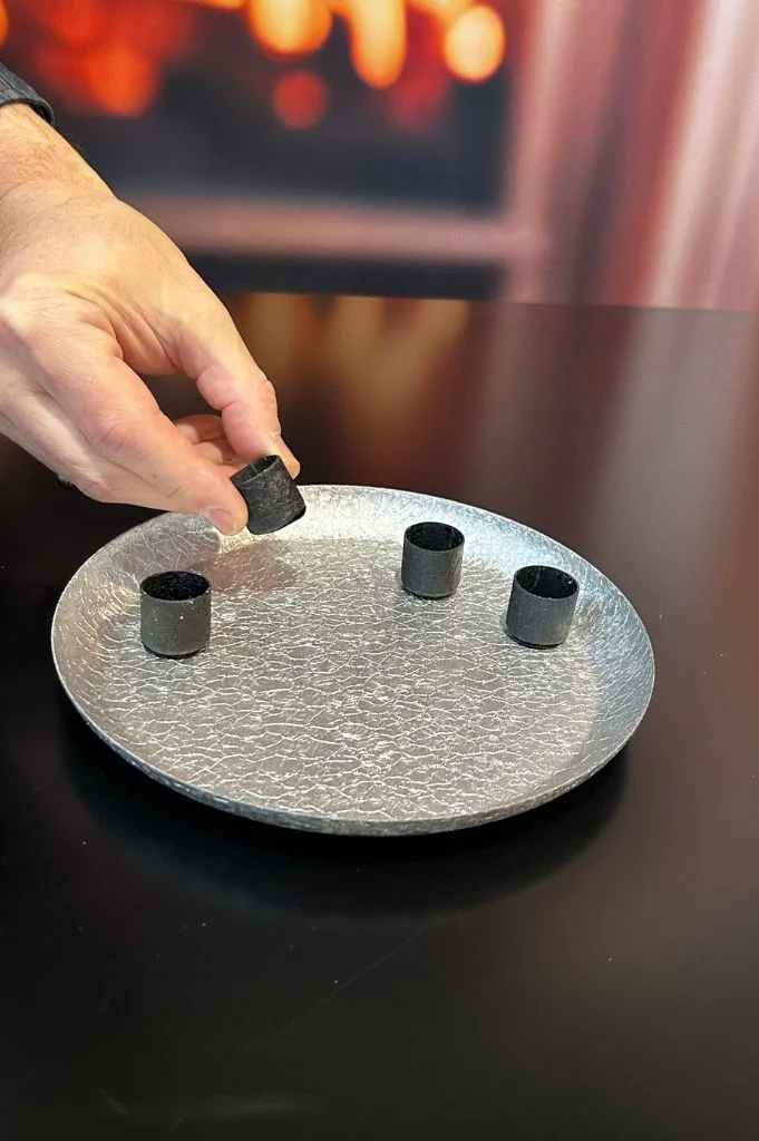Magnetteller silber rund 20cm