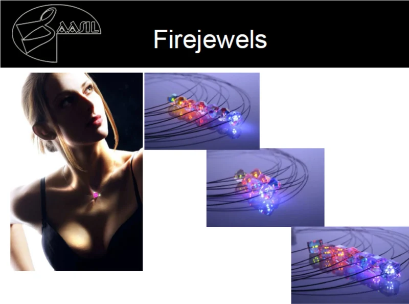 Leuchtende Halskette LED Kristall Cube rot mit Swarovski® Elements