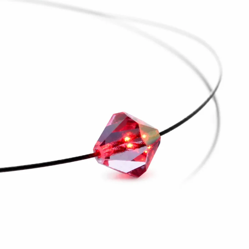 Leuchtende Halskette LED Kristall Bicone rot mit Swarovski®- Elements