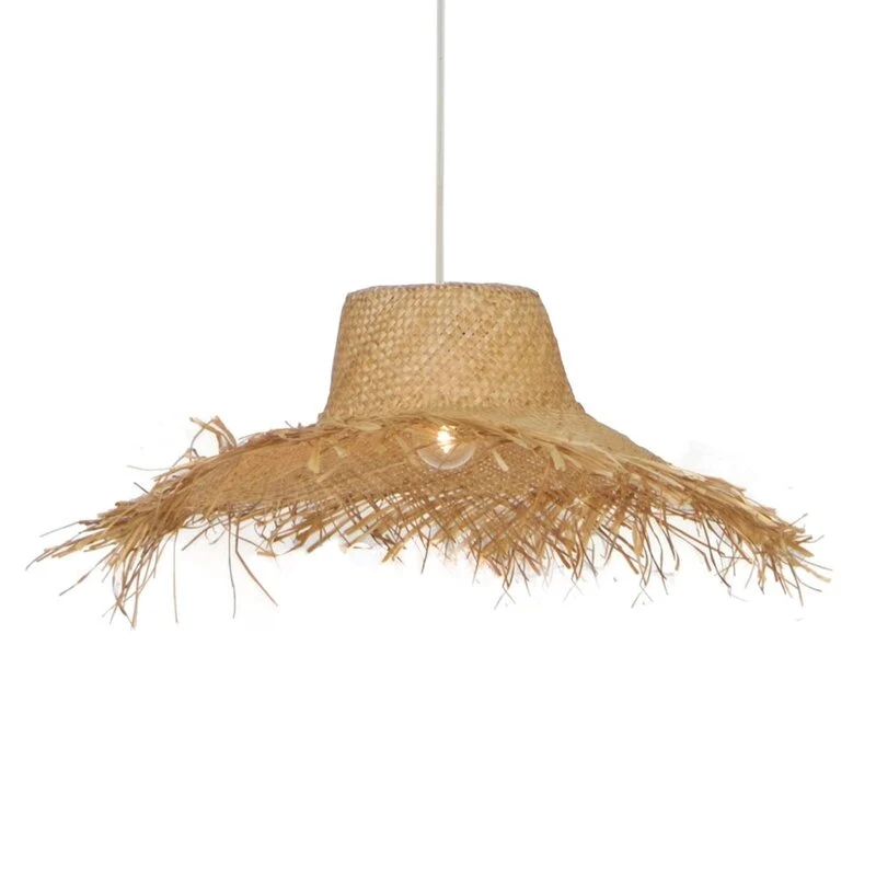 B-Ware Viokef Hängeleuchte Tetra Hängelampe Pendellampe Pendelleuchte Lampe Strohhut