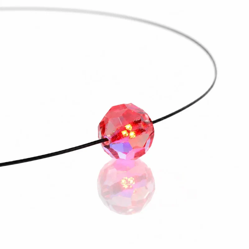 Leuchtende Halskette LED Kristall Ball rot mit Swarovski®- Elements