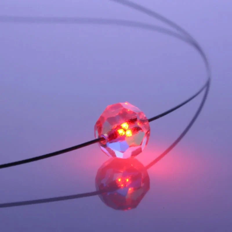 Leuchtende Halskette LED Kristall Ball rot mit Swarovski®- Elements