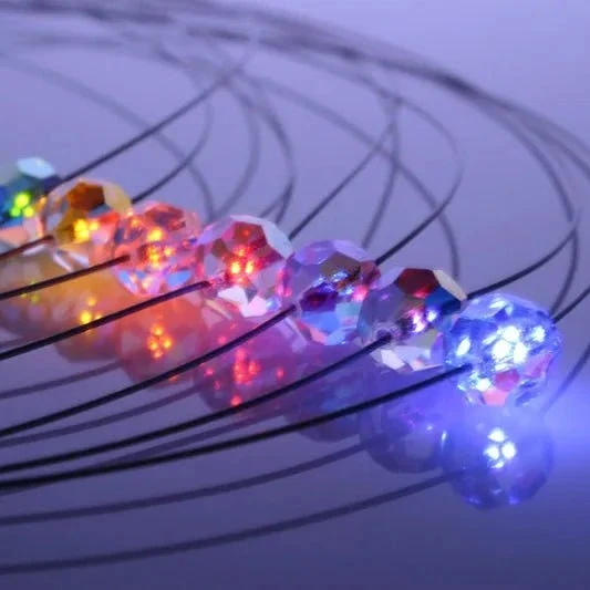 Leuchtende Halskette LED Kristall Ball rot mit Swarovski®- Elements