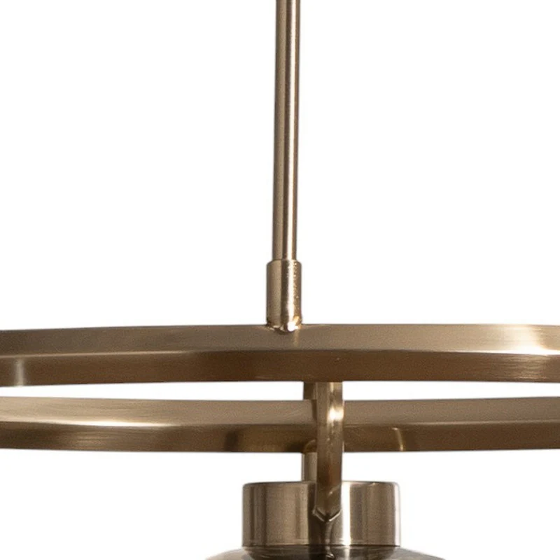 B-Ware Lucea Rolan Hängeleuchte Pendelleuchte Glas messingfarben Ø 56 cm 3-flammig E27