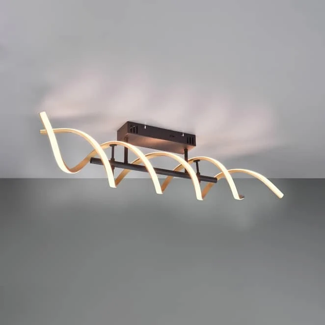 B-Ware Trio Lighting LED Deckenleuchte Deckenlampe Sequence dimmbar CCT messing matt