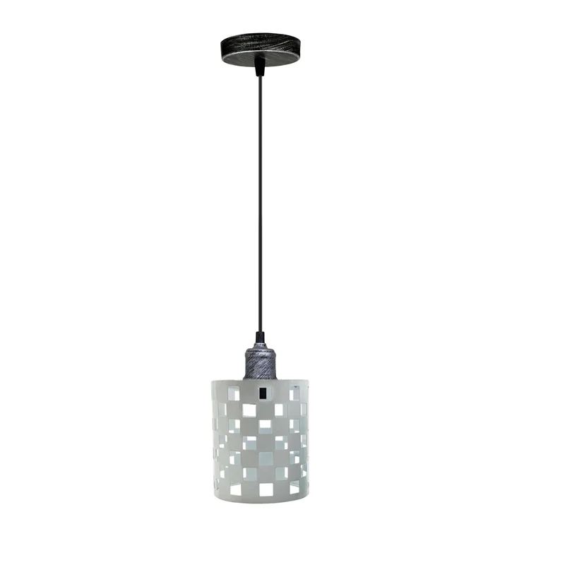 Vintage Industrial White Metal Deckenanhänger Pattern Shade Hanging Modern Retro Lighting Shade~1857