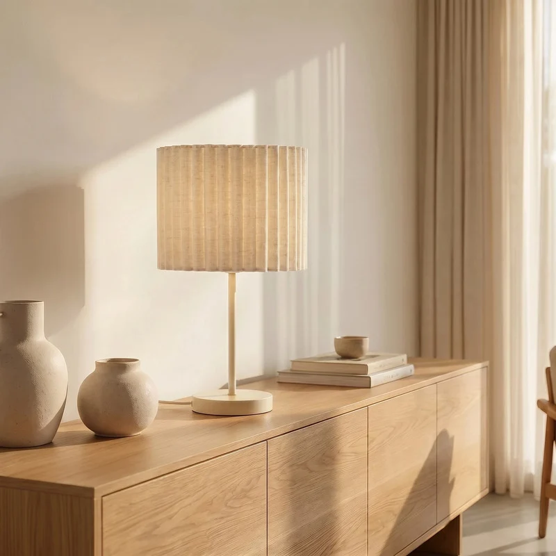 B-Ware Lindby Tischleuchte Lampe Libbie LED Leuchte creme E27 Höhe 45cm elegant modern