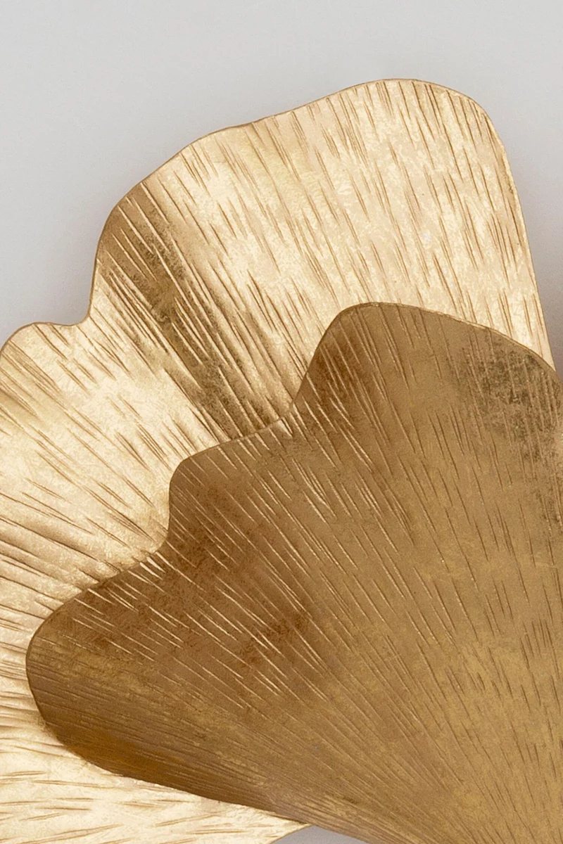 Wandleuchte Ginkgo Uno 2-flammig gehämmert Rund 38x12cm