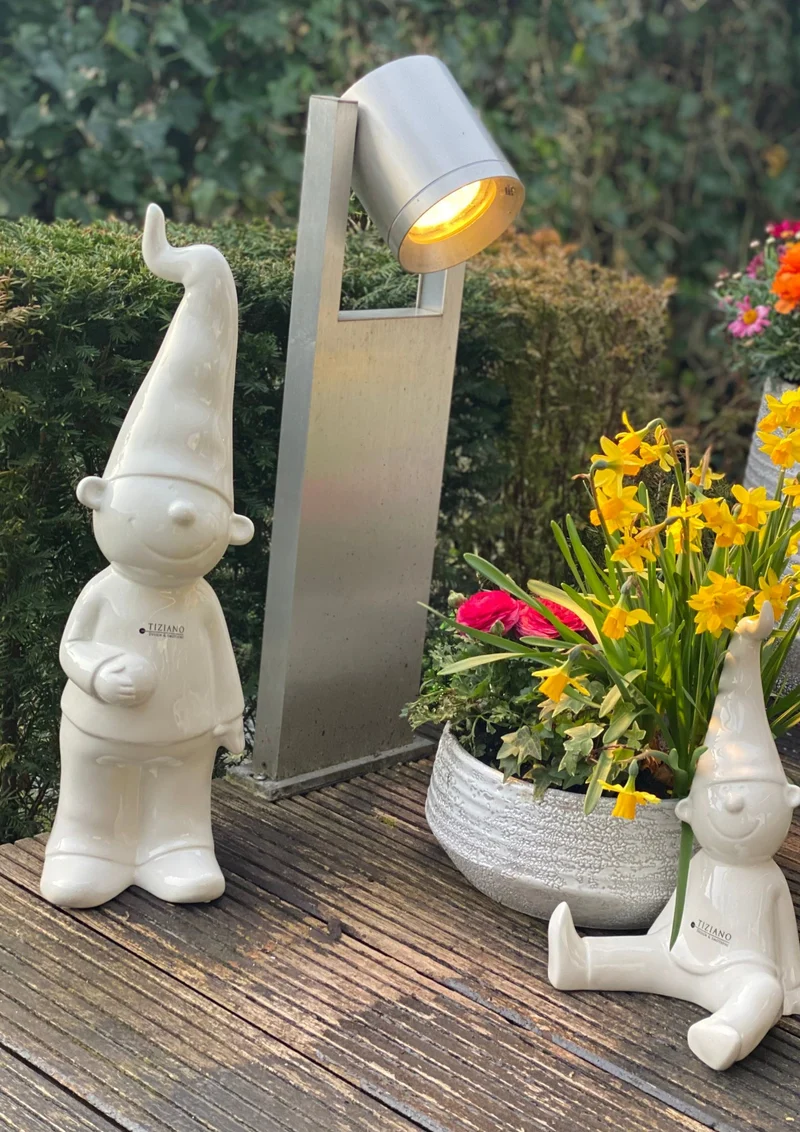 Deko Zwerg Fido stehend creme antic outdoor