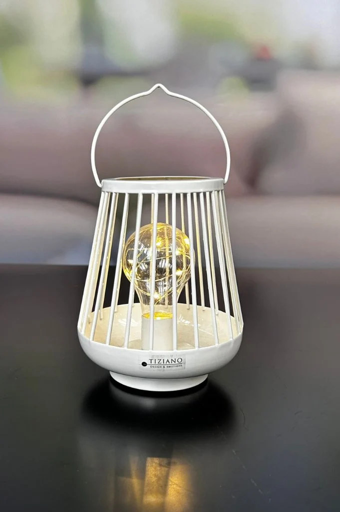 Metall-Licht Porte LED 15,5 cm creme-weiß