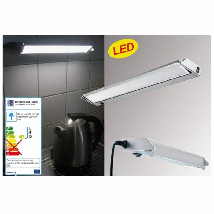LED Unterbauleuchte 34 cm schwenkbar Aluminium mit Stecker & Kippschalter 4 W 4000 K