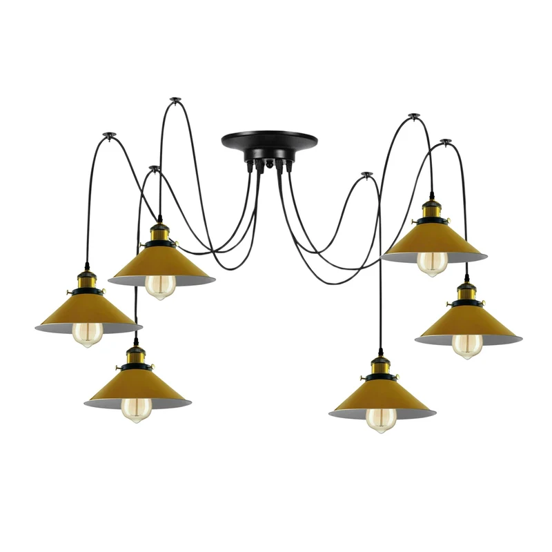 Vintage Spinnenlampe 4 Flammig Kronleuchter Deckenbeleuchten~1854