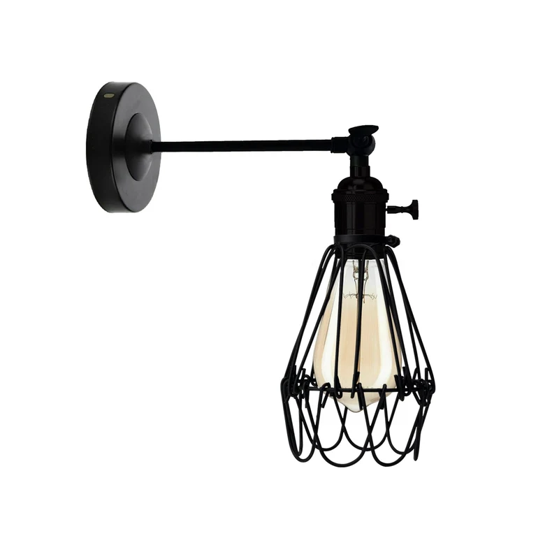 Kreative Retro Industrial E27 Wandleuchte Nordic Water Lilly Shaped Guard Wall Light aus Schmiedemetall~1846