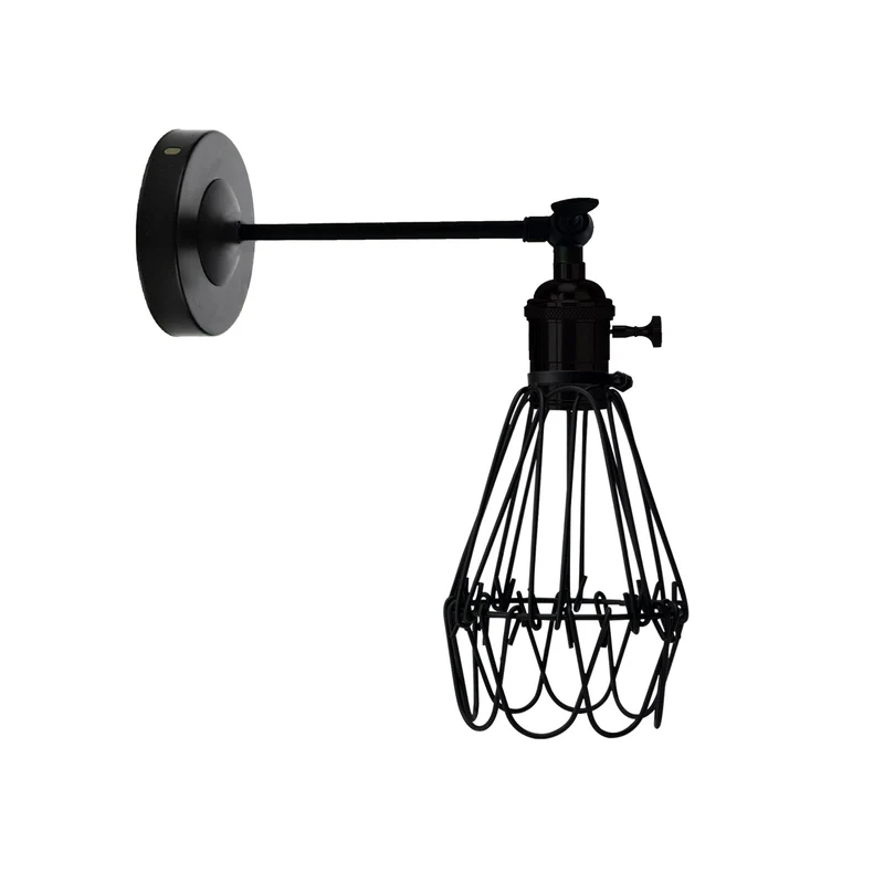 Kreative Retro Industrial E27 Wandleuchte Nordic Water Lilly Shaped Guard Wall Light aus Schmiedemetall~1846