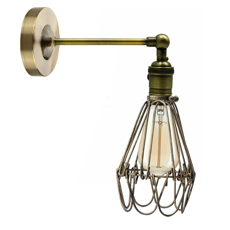 Kreative Retro Industrial E27 Wandleuchte Nordic Water Lilly Shaped Guard Wall Light aus Schmiedemetall~1846