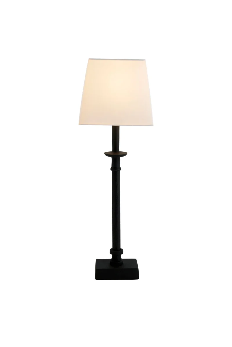 Tischlampe Palmaria Seidenstruktur mit Schirm Rechteckig