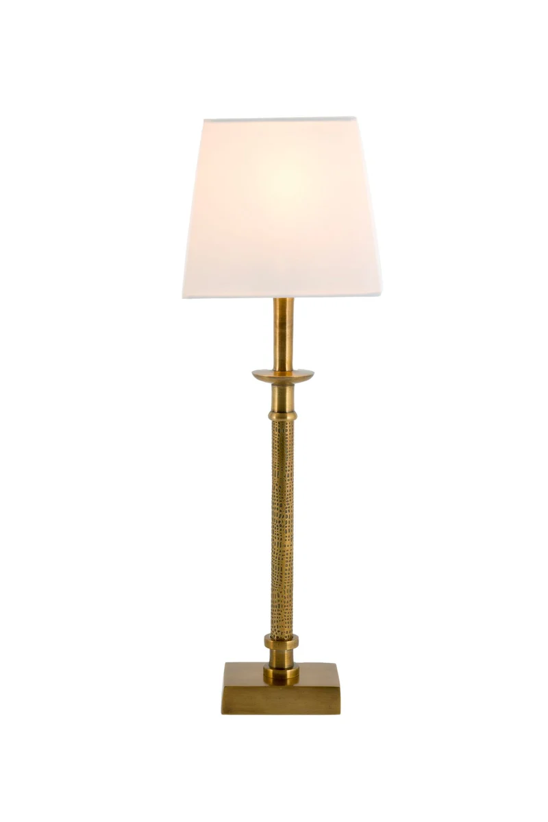 Tischlampe Palmaria Seidenstruktur mit Schirm Rechteckig