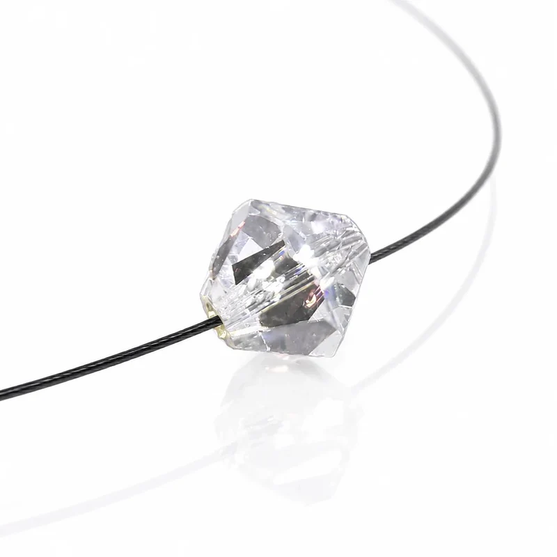 Leuchtende Halskette LED Kristall Bicone weiß mit Swarovski® Elements