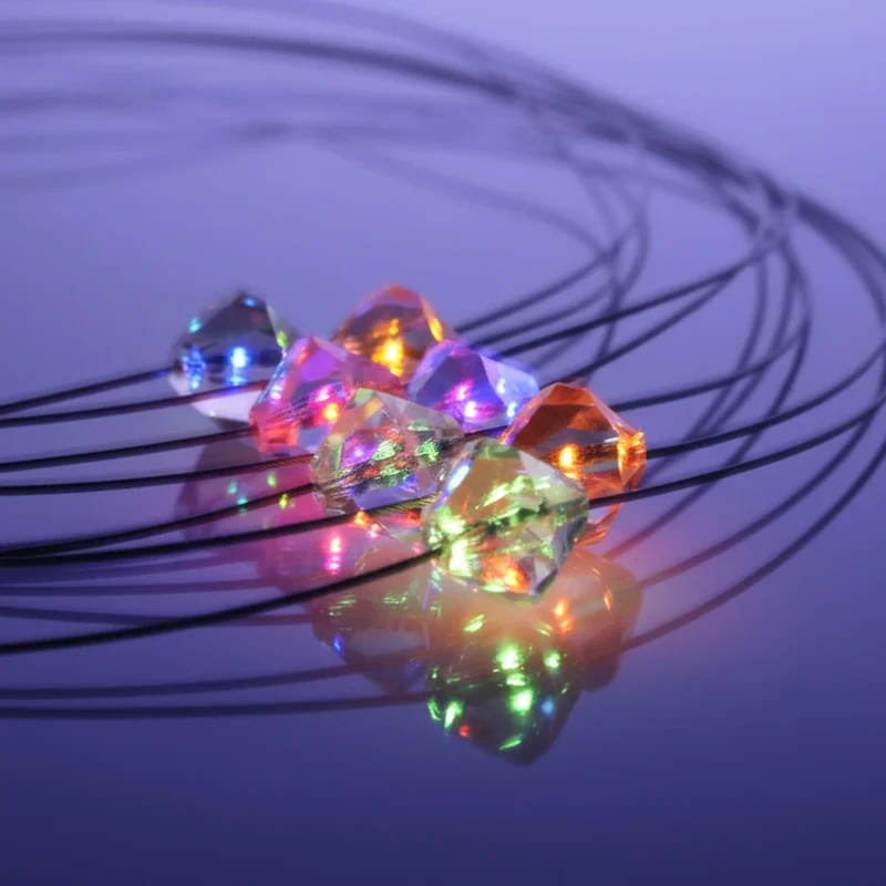 Leuchtende Halskette LED Kristall Bicone weiß mit Swarovski® Elements