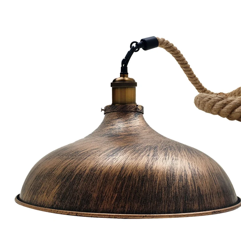 Vintage Industrielle Pendelleuchte – Gebürstetes Kupfer Bauernhaus Deckenlampe für Küche, Schlafzimmer, Wohnzimmer~2910