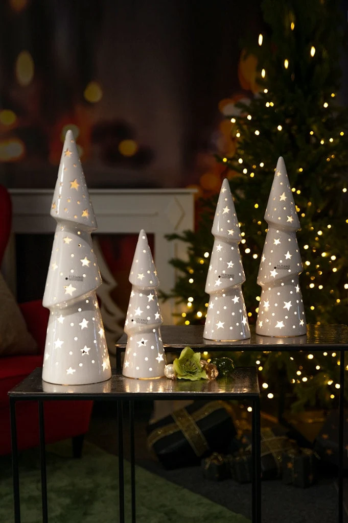 Deko Xmas Baum Venta LED weiß-creme