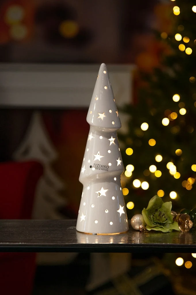 Deko Xmas Baum Venta LED weiß-creme