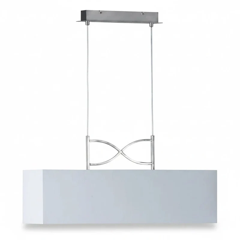 Hängeleuchte ANNI – eckiger Stoffschirm Weiß 80 cm, 2× E27, modern von Honsel-Leuchten