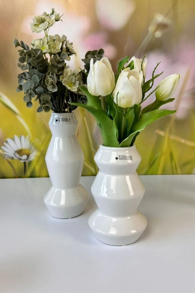Vase Silandro creme-weiß