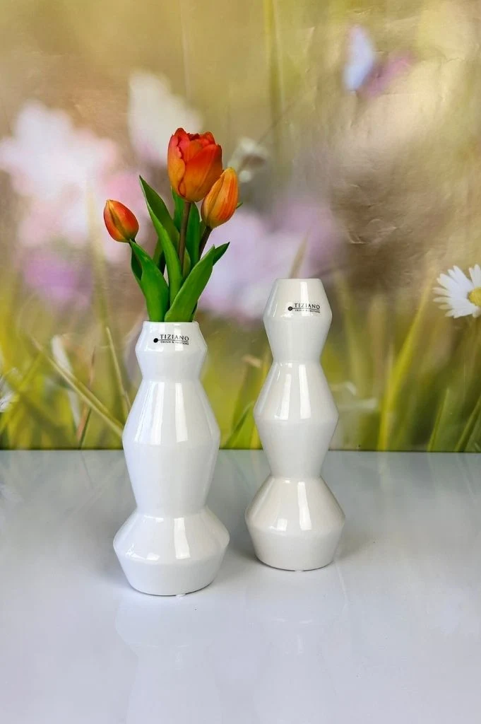 Vase Silandro creme-weiß