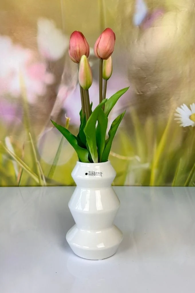 Vase Silandro creme-weiß