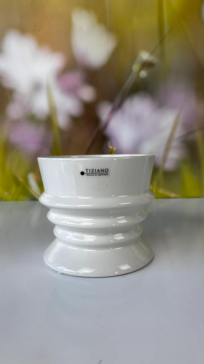 Kübel Silandro creme-weiß