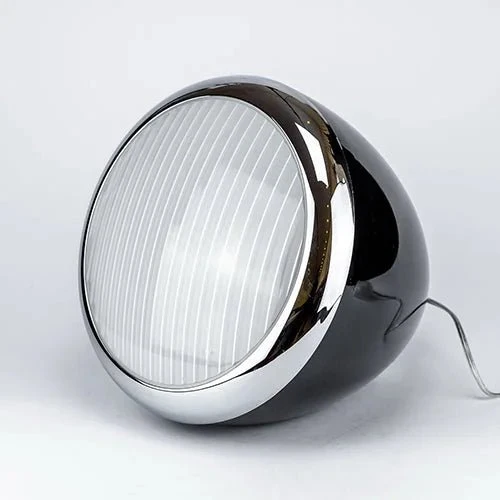 Sompex NOSTALGIE Tischleuchte – Retro-Scheinwerfer-Design, Silber/Schwarz, Ø 30 cm, E27