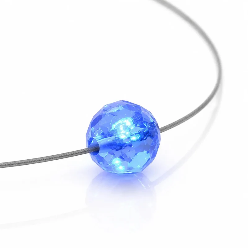 Leuchtende Halskette LED Kristall Ball blau mit Swarovski®- Elements