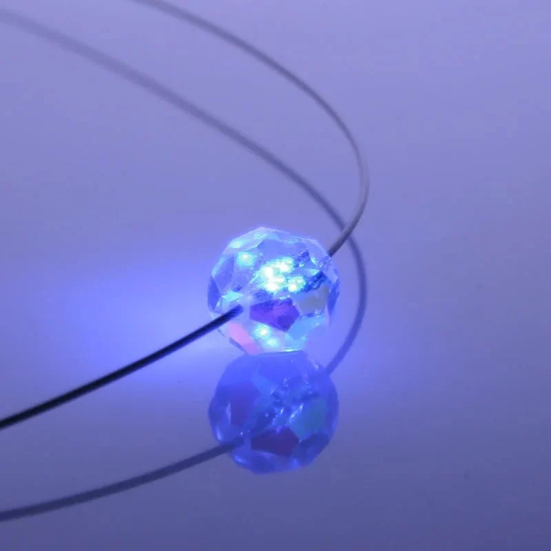 Leuchtende Halskette LED Kristall Ball blau mit Swarovski®- Elements