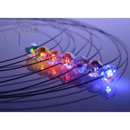Leuchtende Halskette LED Kristall Ball blau mit Swarovski®- Elements