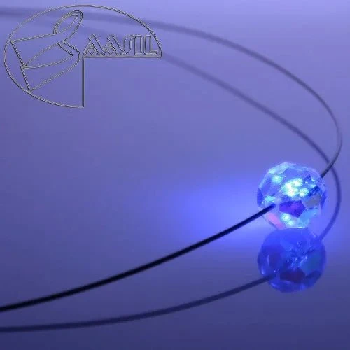 Leuchtende Halskette LED Kristall Ball blau mit Swarovski®- Elements