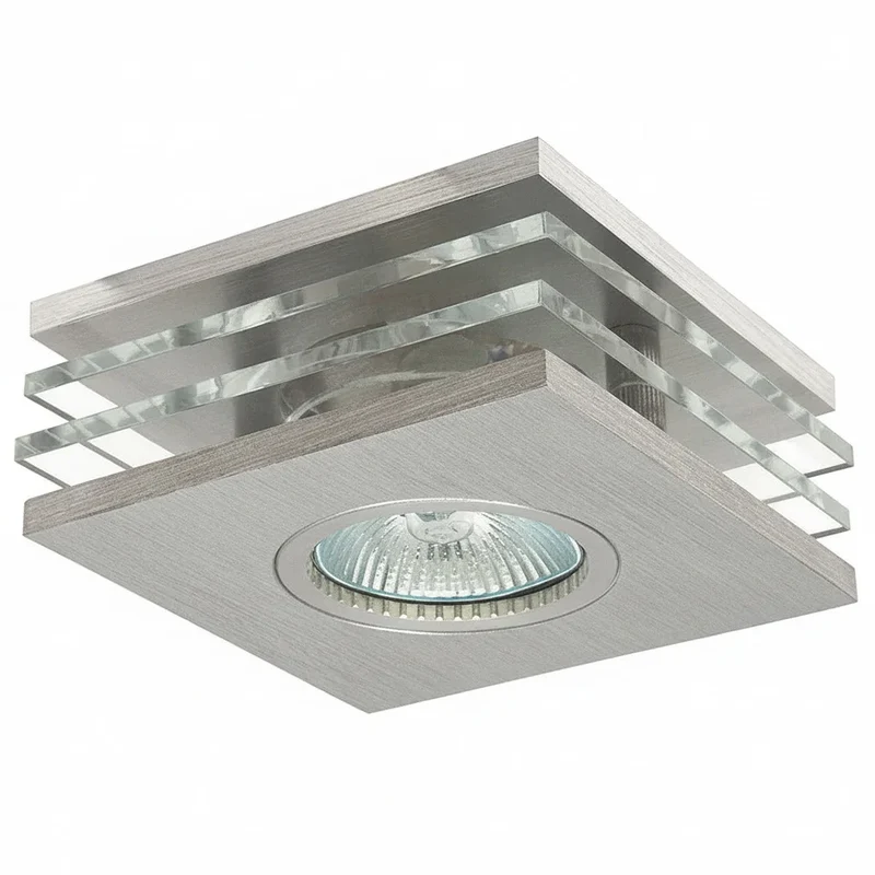 Einbaustrahler quadratisch ROVAN – GU10 / GU5.3, Aluminium, IP20